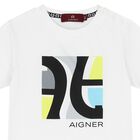 Younger Boys White Logo T-Shirt, 1, hi-res