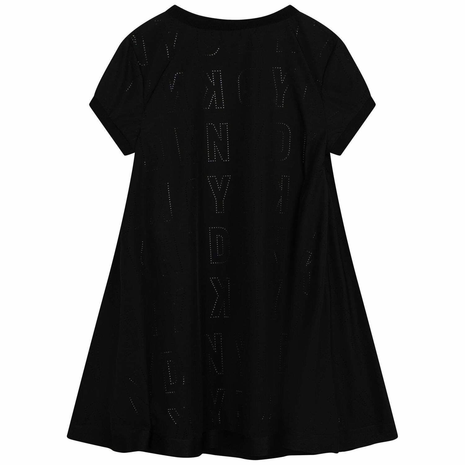Girls Black Logo Dress, 1, hi-res