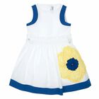 Girls White & Blue Dress, 1, hi-res