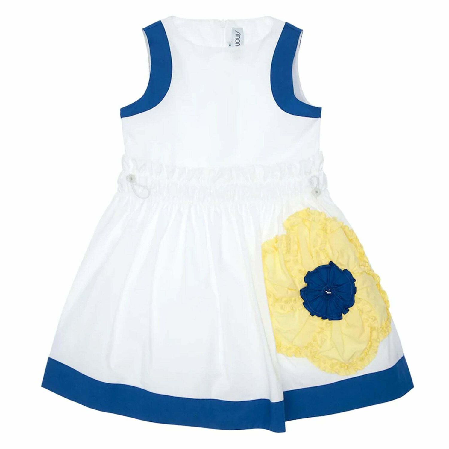 Girls White & Blue Dress, 1, hi-res image number null