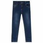 Boys Blue Denim Logo Jeans, 1, hi-res