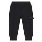 Younger Boys Black Logo Joggers, 1, hi-res