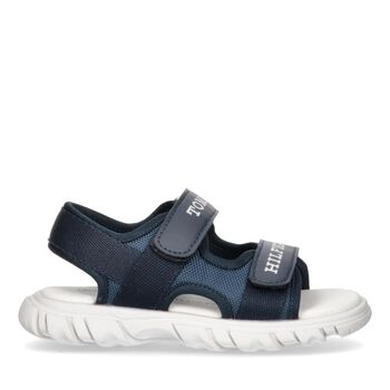 Boys Navy Blue Logo Sandals