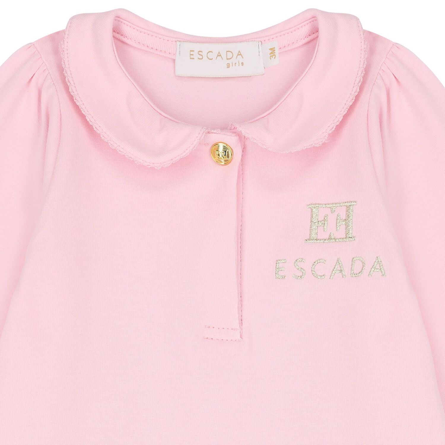 Baby Girls Pink Logo Babygrow, 1, hi-res