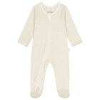 White & Beige Babygrows ( 4 Pack ), 3, hi-res