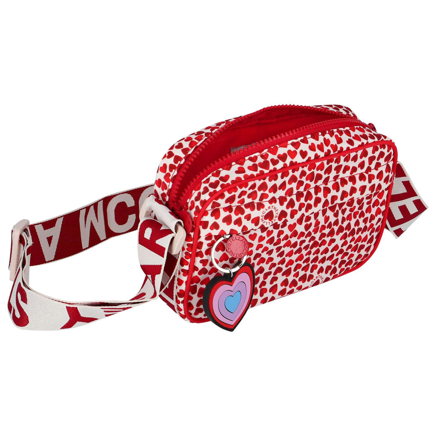 Girls Ivory & Red Hearts Bag, 1, hi-res