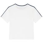 Boys Ivory & Navy Blue Shorts Set, 1, hi-res