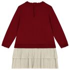 Younger Girls Red & Beige Knitted Reindeer Dress, 1, hi-res