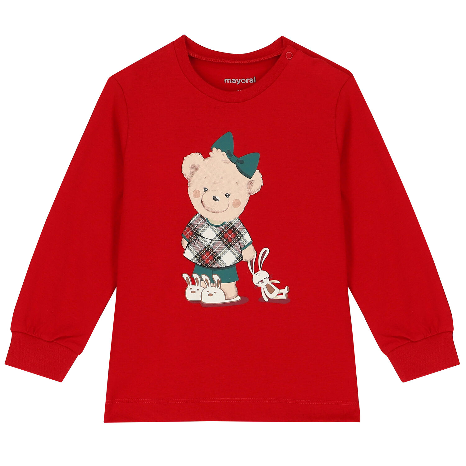 Younger Girls Red & White Pyjamas, 1, hi-res