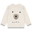 Younger Boys Ivory, Beige & Blue 3 Piece Tracksuit, 2, hi-res