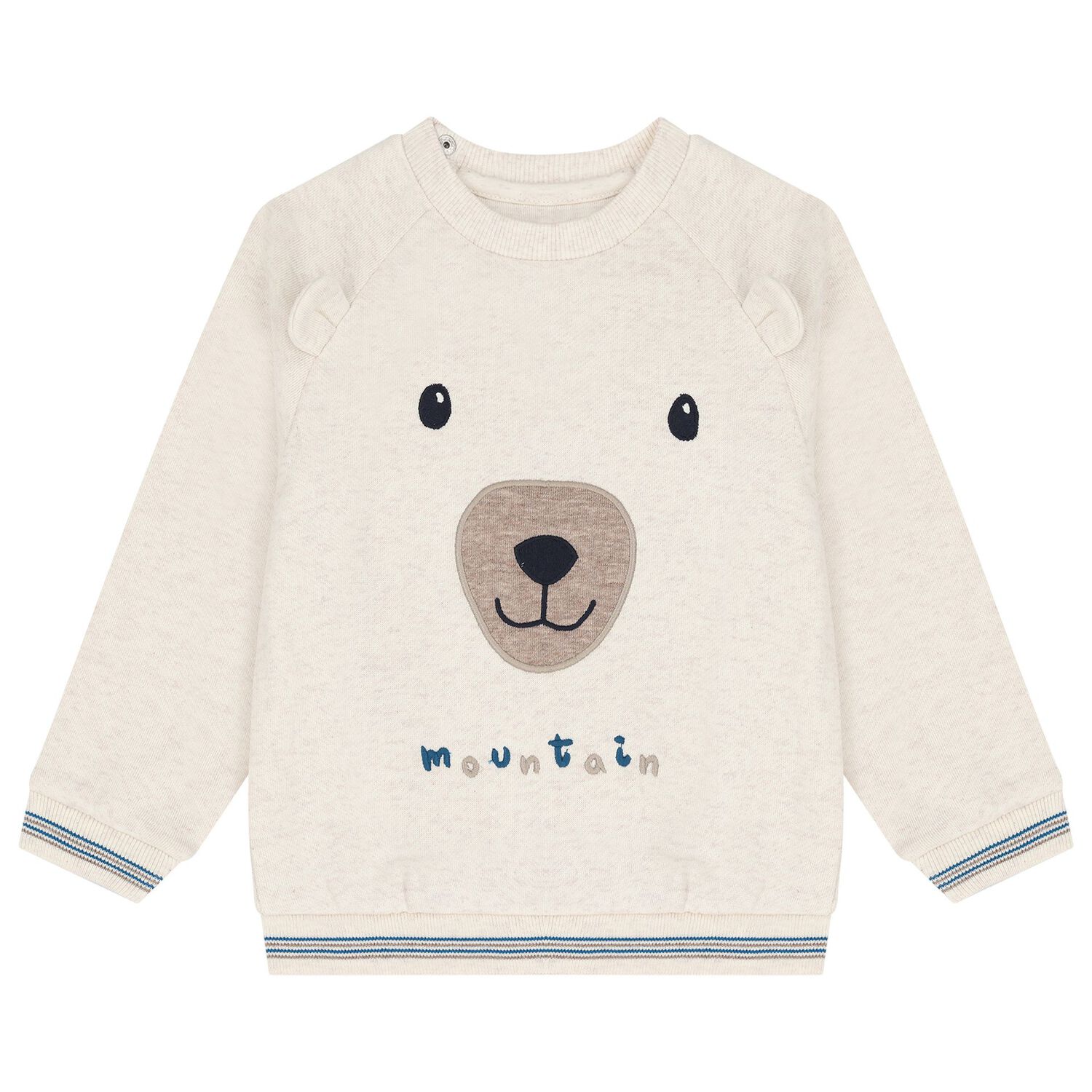 Younger Boys Ivory, Beige & Blue 3 Piece Tracksuit, 2, hi-res image number null