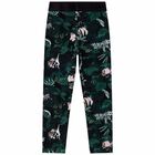 Girls Black Graphic Leggings, 1, hi-res