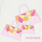 Girls White Logo Bag T-Shirt, 2, hi-res