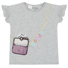 Girls Grey Bag Logo T-Shirt, 1, hi-res