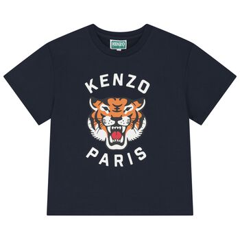 Navy Blue Tiger Logo T-Shirt