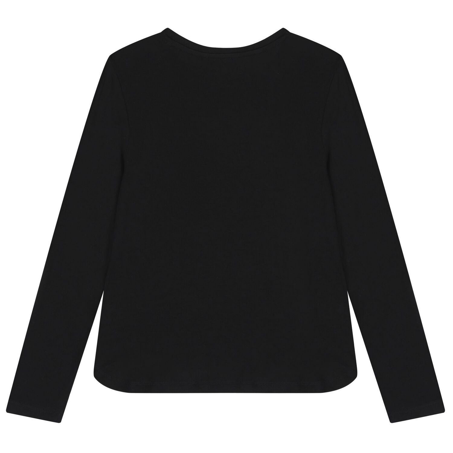 Girls Black Logo Long Sleeve Top, 2, hi-res image number null
