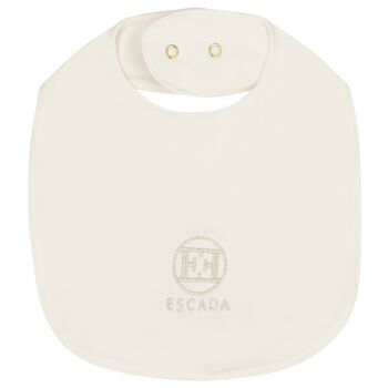 Baby Girls Ivory Logo Bib