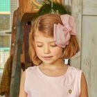 Girls Rose Pink Bow Hairclip, 2, hi-res