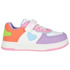 Girls White & Purple Colourblock Trainers, 1, hi-res