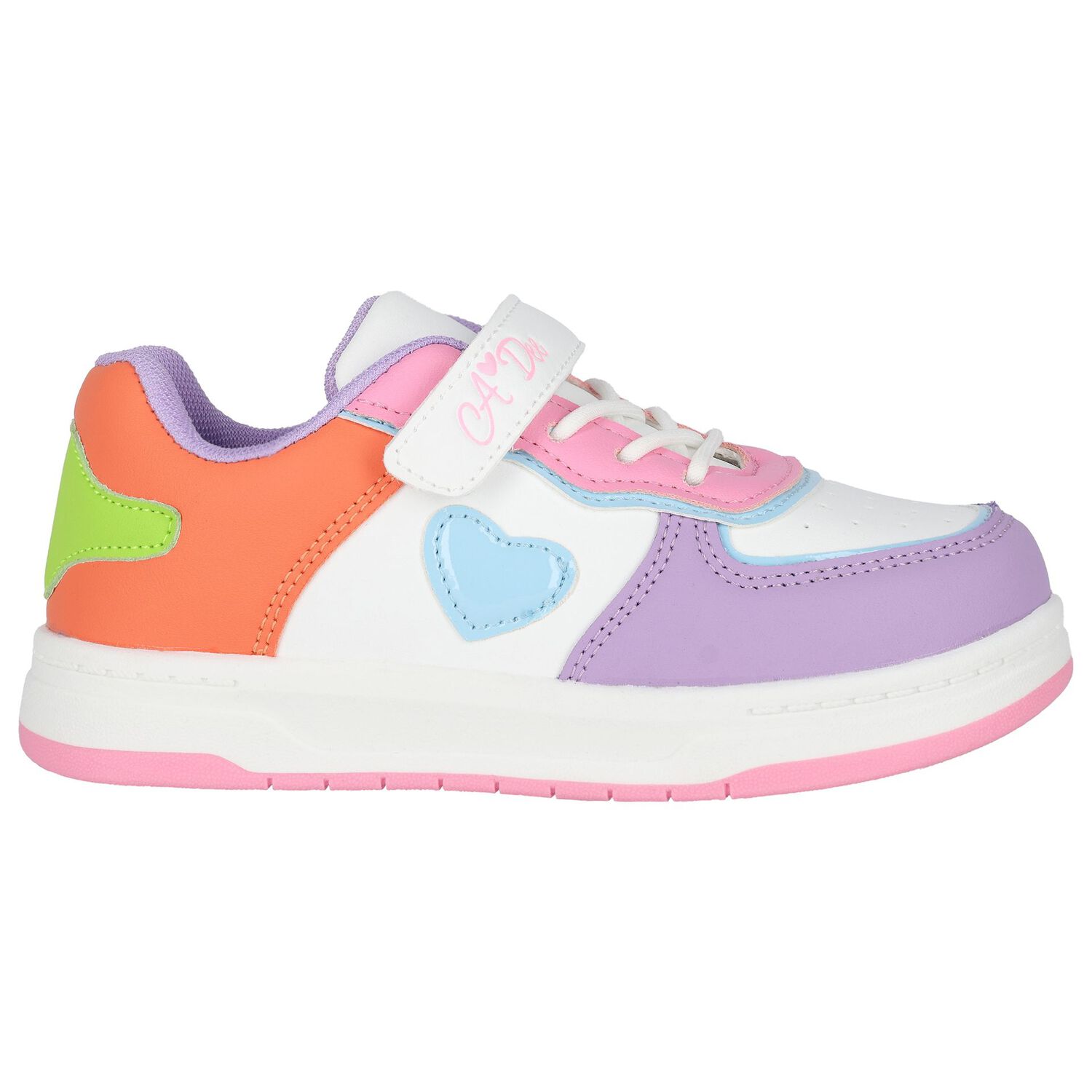 Girls White & Purple Colourblock Trainers, 1, hi-res
