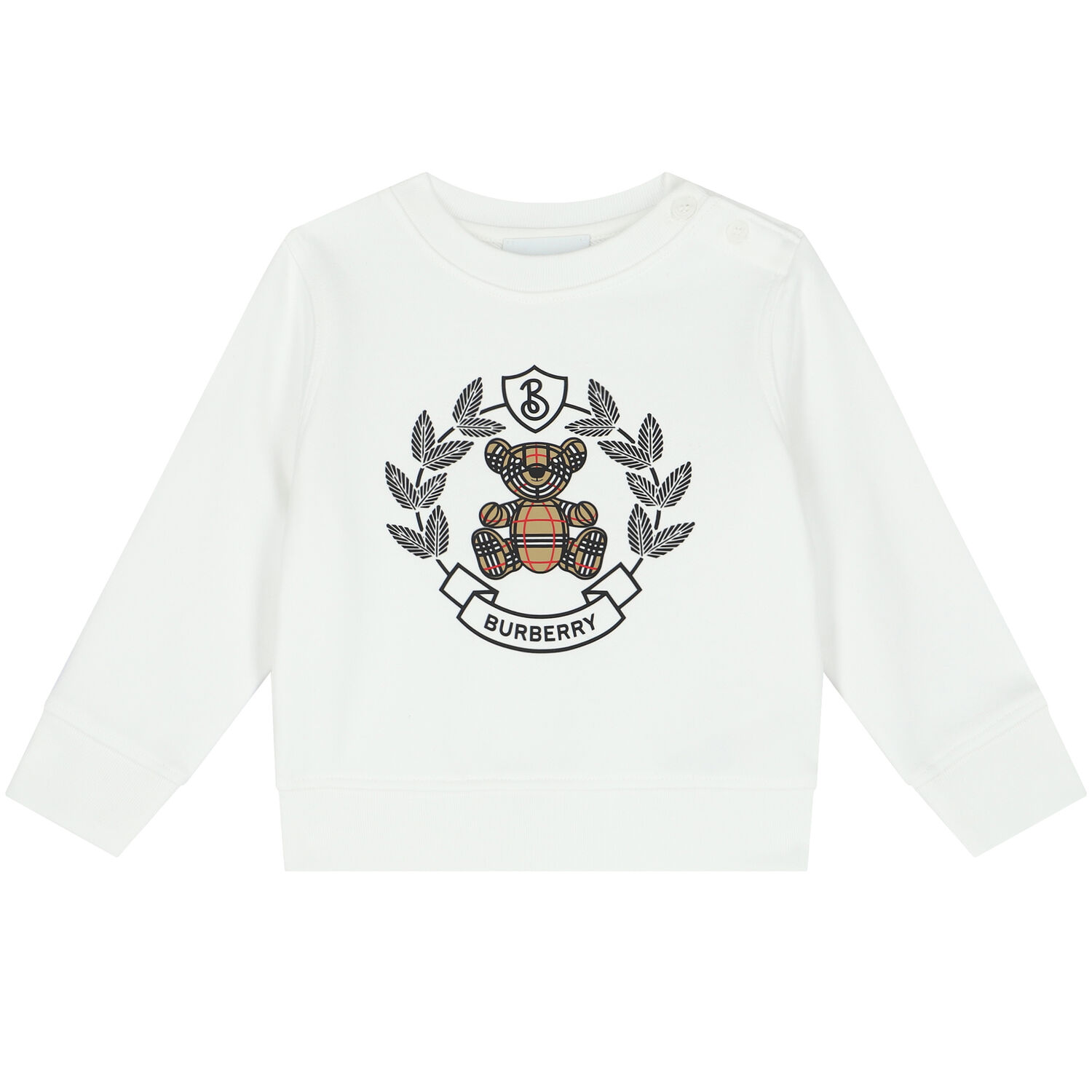 White Crest Logo Sweatshirt, 1, hi-res
