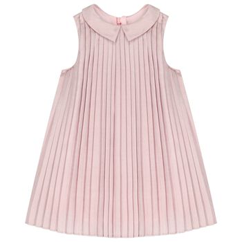 Younger Girls Pink Pleated Dress