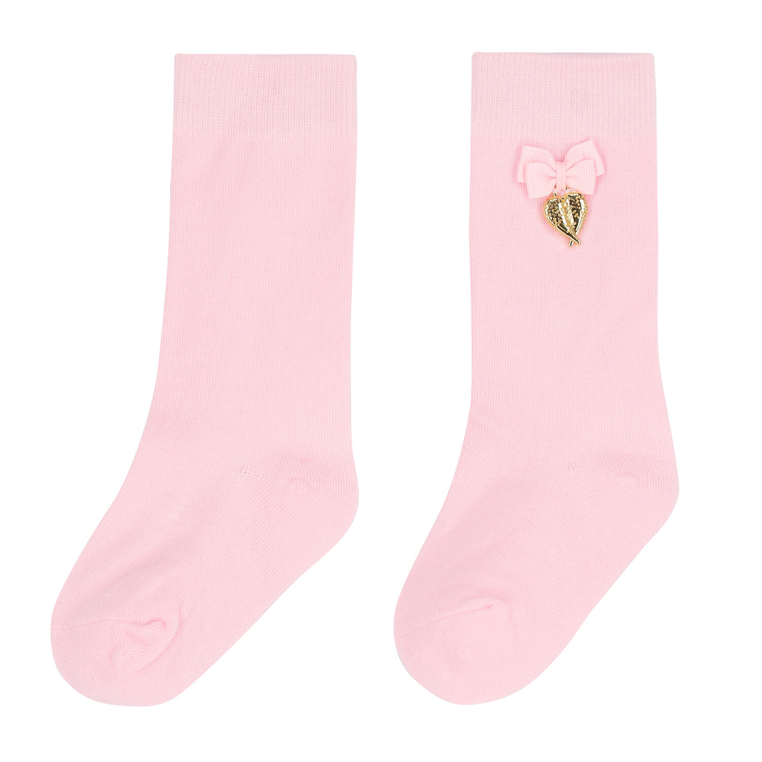 Girls Pink Bow Socks, 2, hi-res