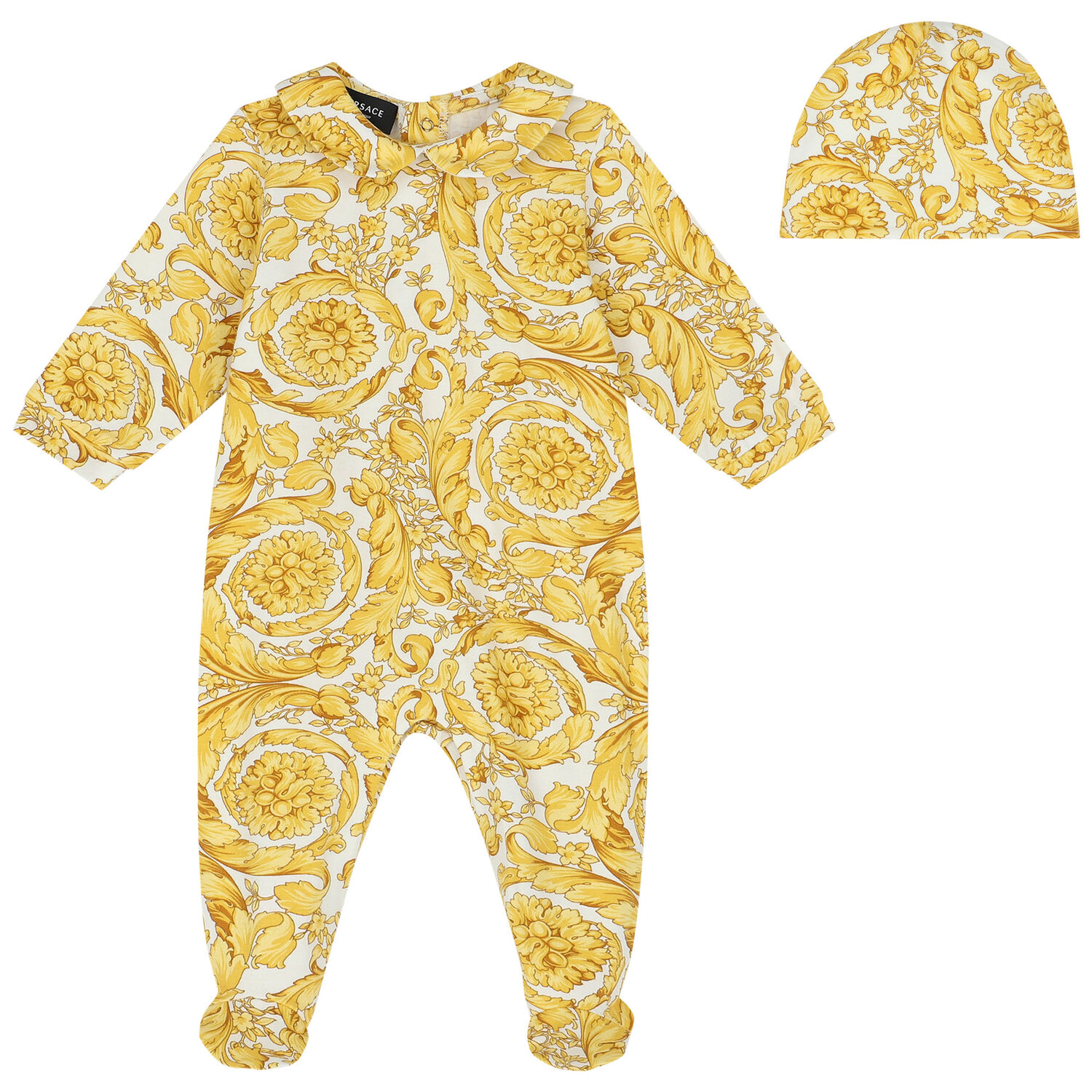 Ivory & Gold Barocco Babygrow Set, 1, hi-res