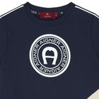 Boys Navy Blue Logo T-Shirt, 3, hi-res