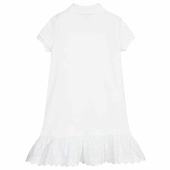 Girls White Logo Polo Dress