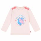 Younger Girls Pink Unicorn Top , 1, hi-res
