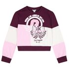 Girls Burgundy, Pink & White Logo Sweatshirt, 1, hi-res