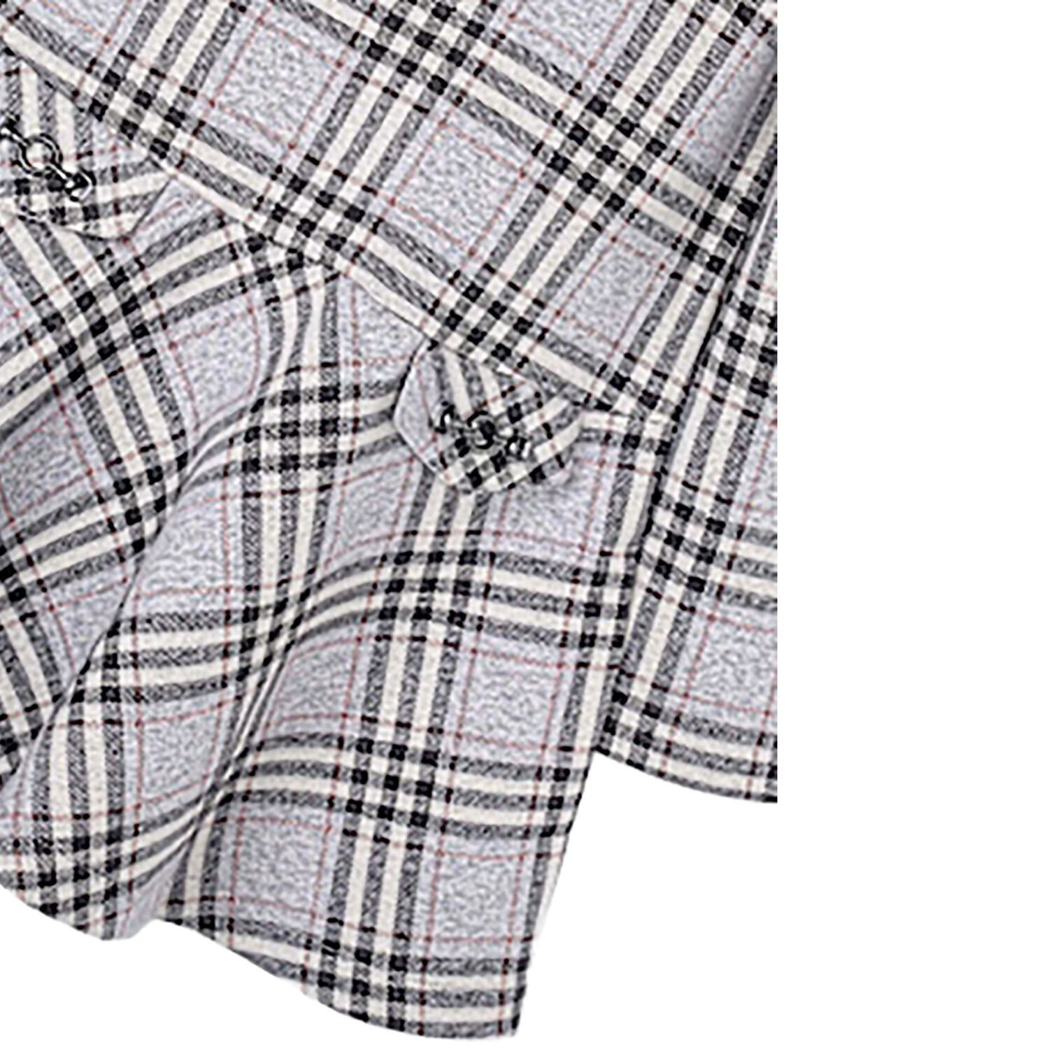 Girls Grey & Red Check Dress, 1, hi-res