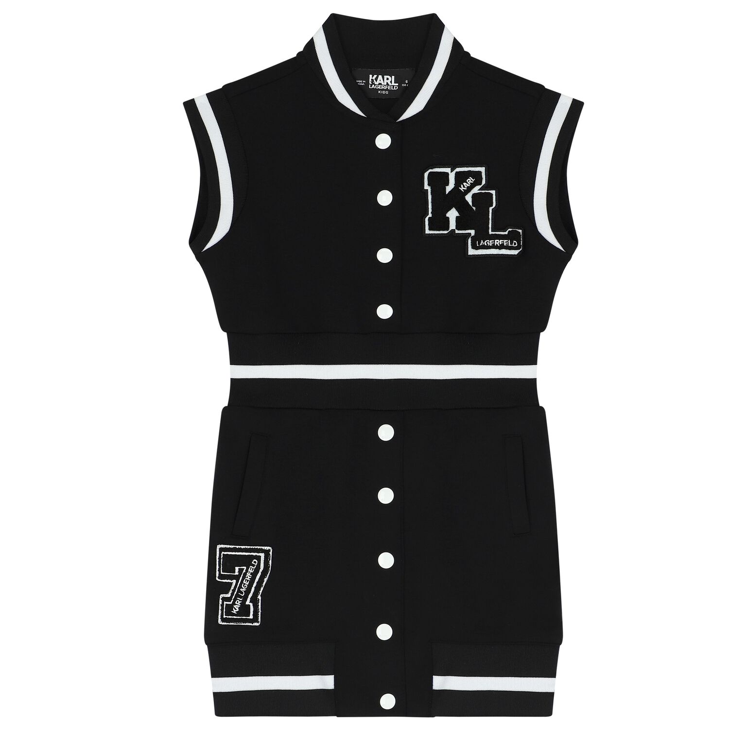 Girls Mini-Me Black Logo Dress, 1, hi-res image number null