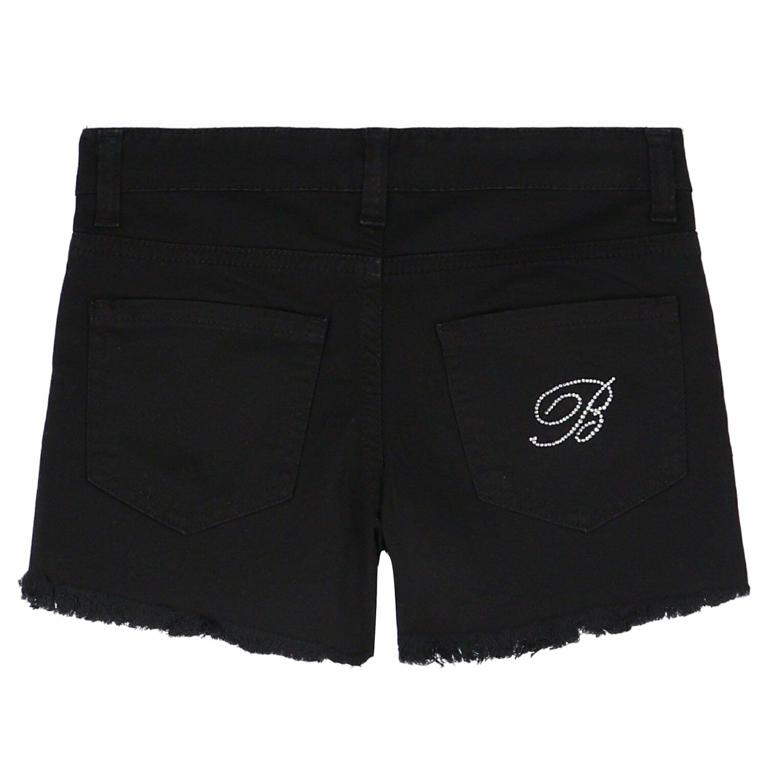 Girls Black Embellished Shorts, 2, hi-res