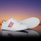 Girls White & Pink Logo Trainers, 1, hi-res