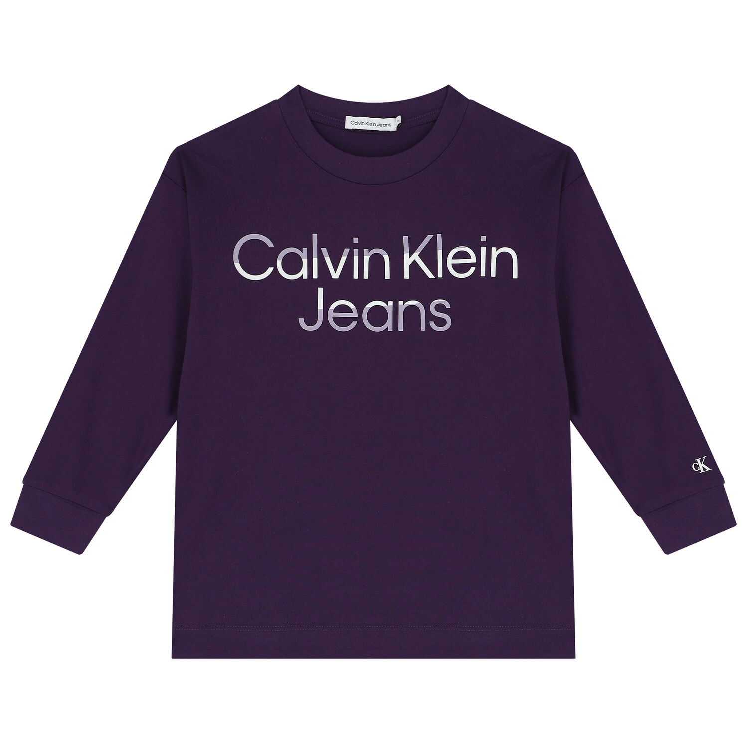 Boys Purple Logo Long Sleeve Top, 1, hi-res