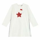 Younger Girls Ivory & Red Sequin Dress, 1, hi-res