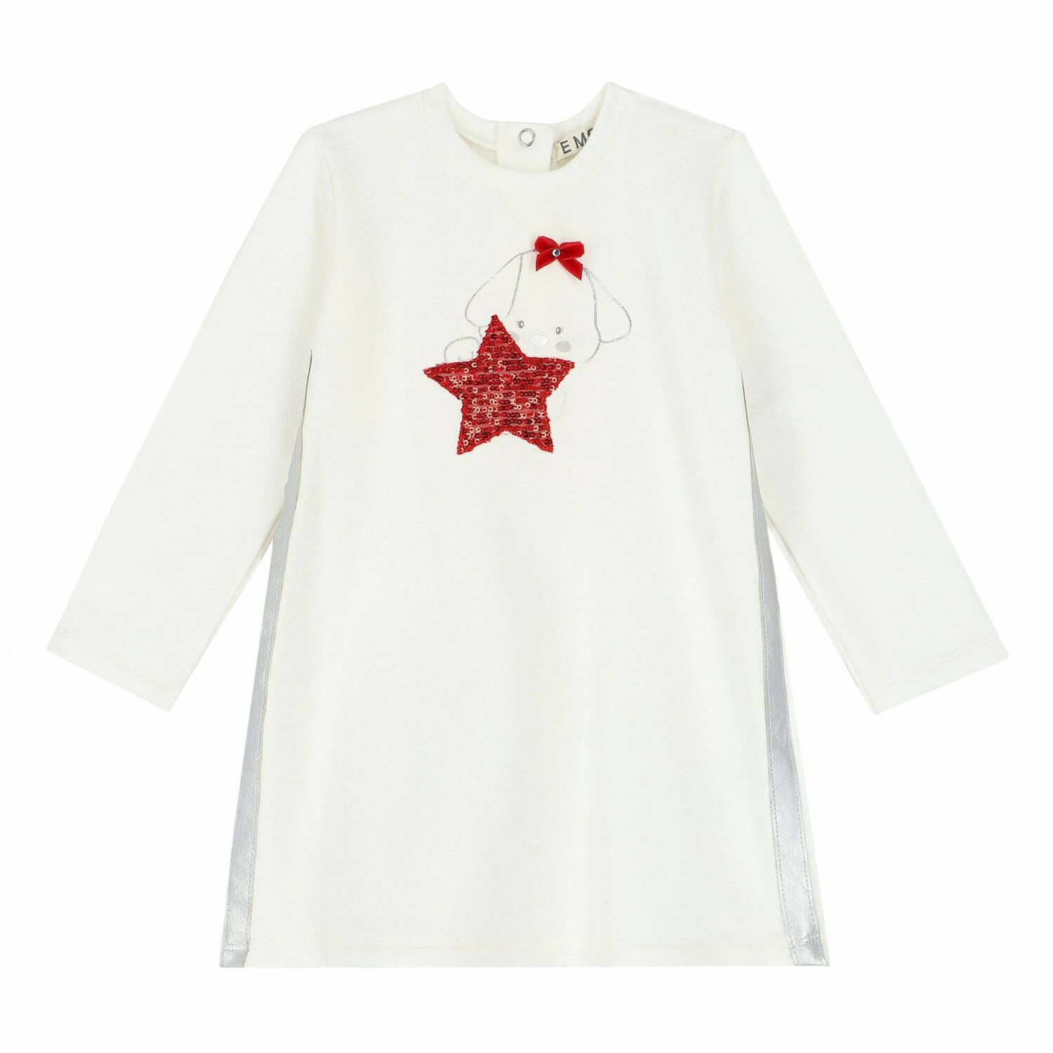 Younger Girls Ivory & Red Sequin Dress, 1, hi-res image number null