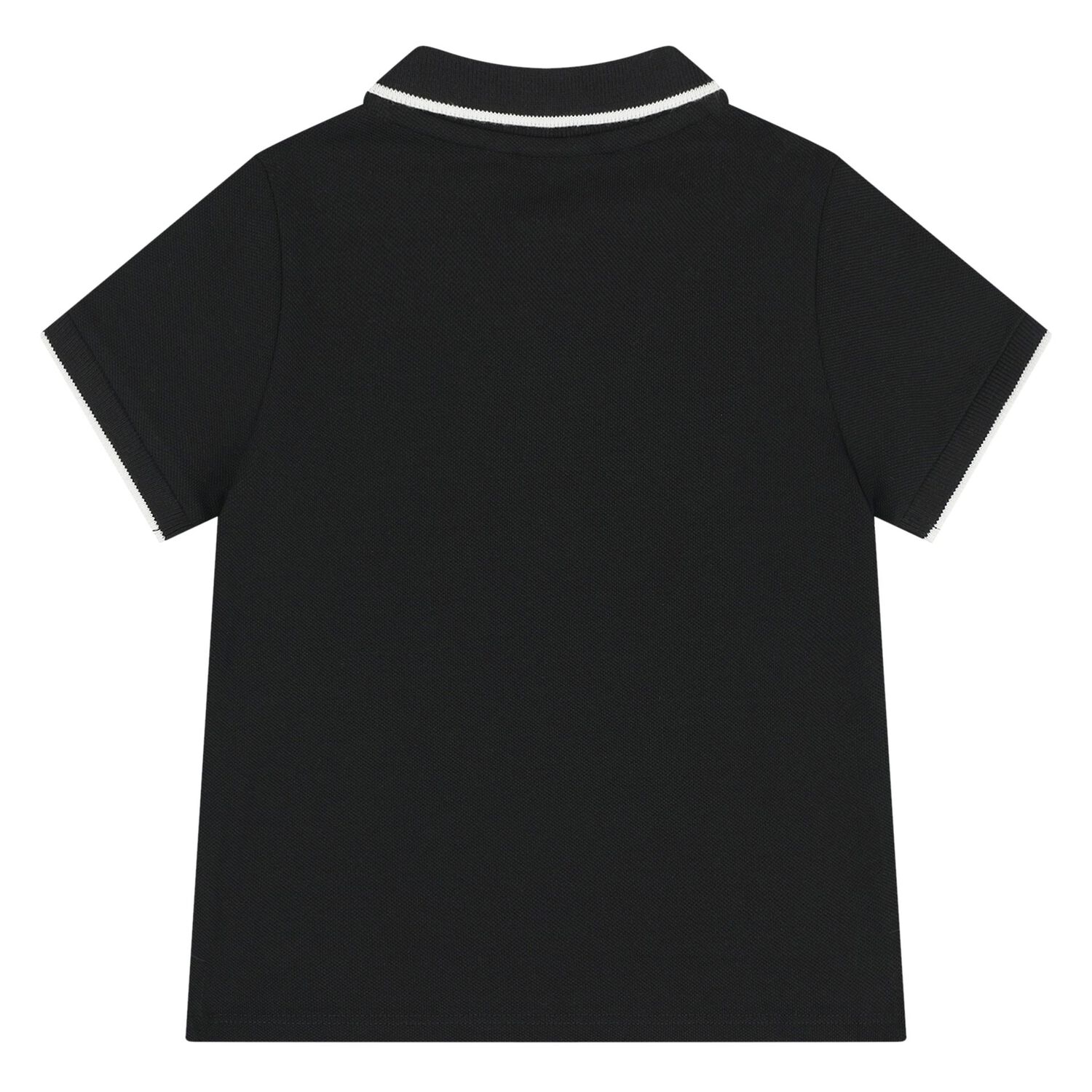 Younger Boys Black Logo Polo Shirt, 3, hi-res