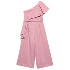 Girls Pink Crepe Jumpsuit, 1, hi-res