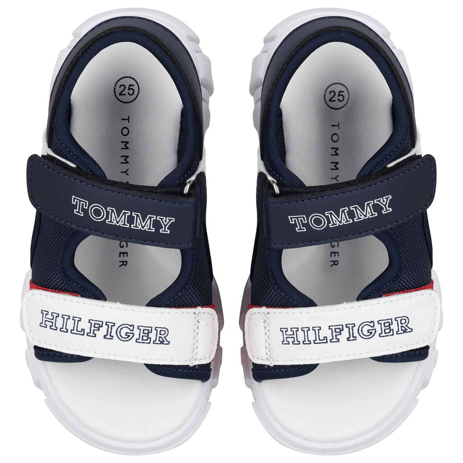 Boys White, Blue & Red Logo Sandals, 2, hi-res