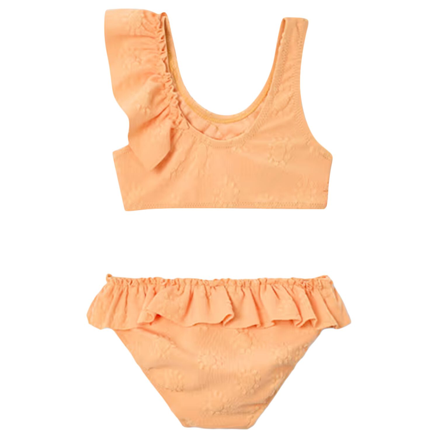 Girls Orange Ruffled Bikini, 1, hi-res
