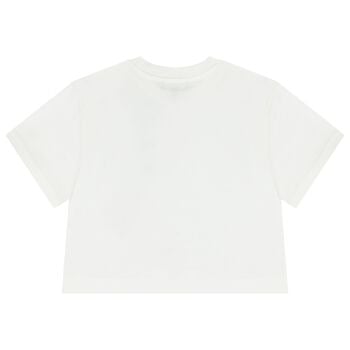 Girls Mini Me White Logo T-Shirt