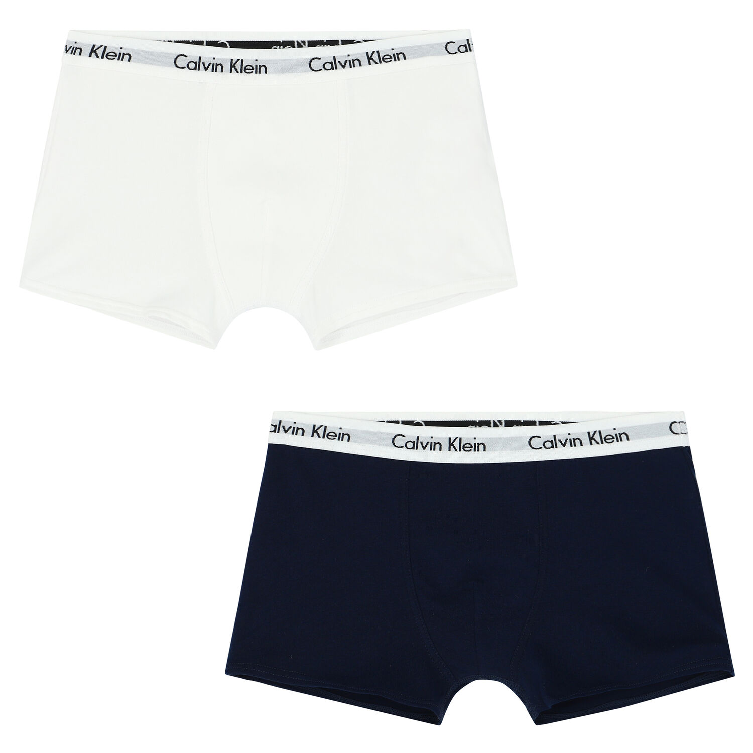Boys White & Navy Logo Boxer Shorts ( 2-Pack ), 1, hi-res