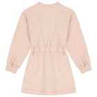 Girls Pink Logo Long Sleeve Dress, 1, hi-res