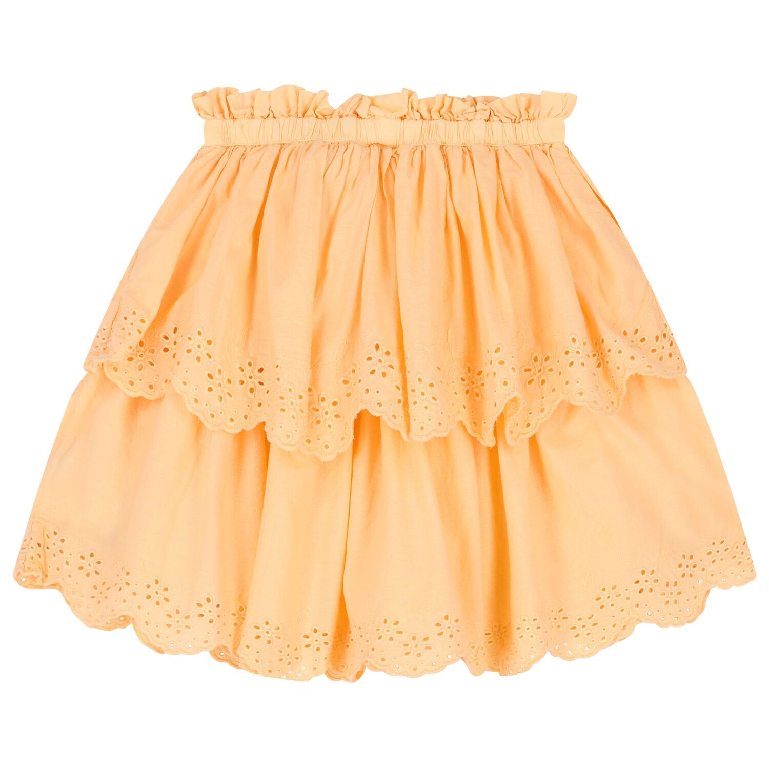 Girls Orange Broderie Anglaise Skirt, 1, hi-res image number null