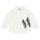 Younger Boys White & Black Logo Trousers Set, 1, hi-res