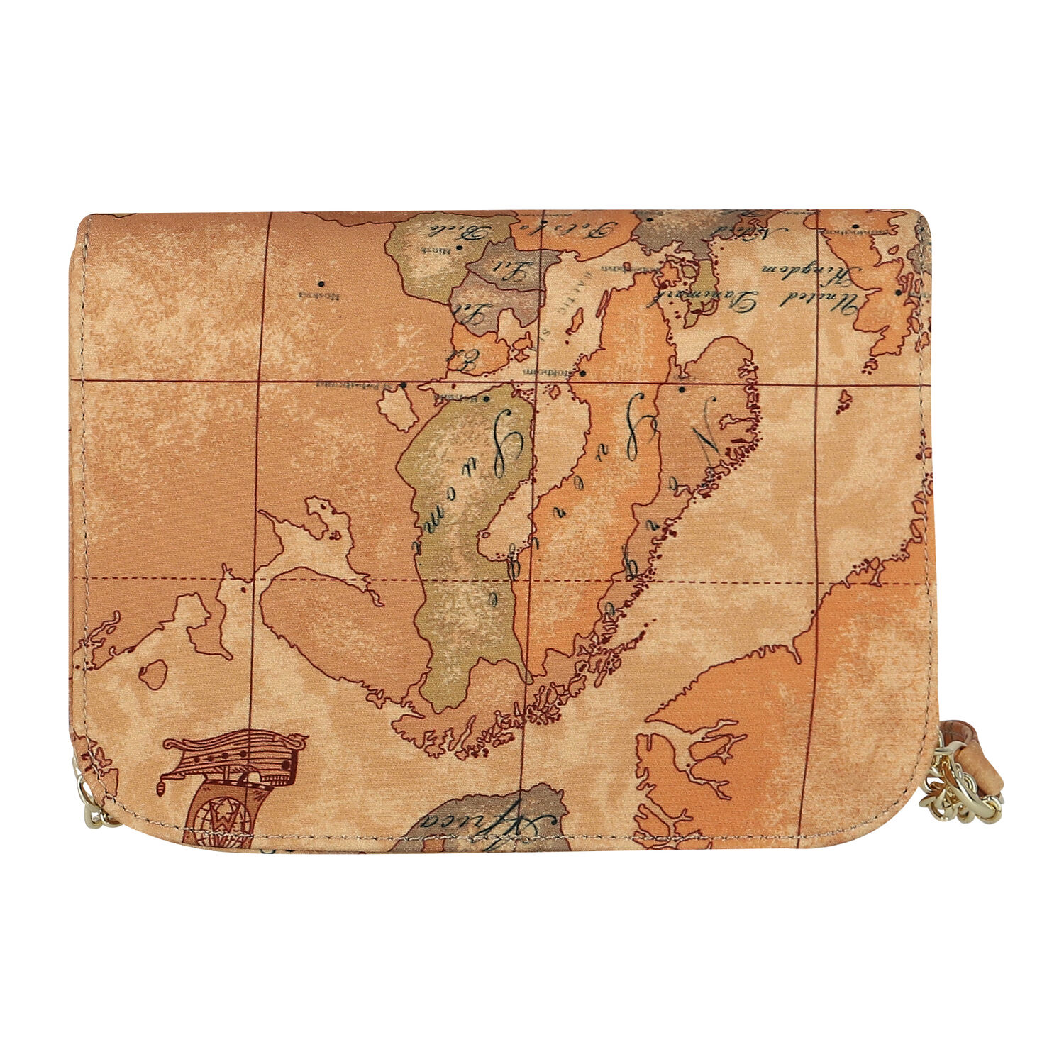 Girls Beige Geo Map Handbag, 1, hi-res