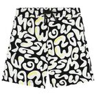Boys Black & White Logo Shorts, 1, hi-res